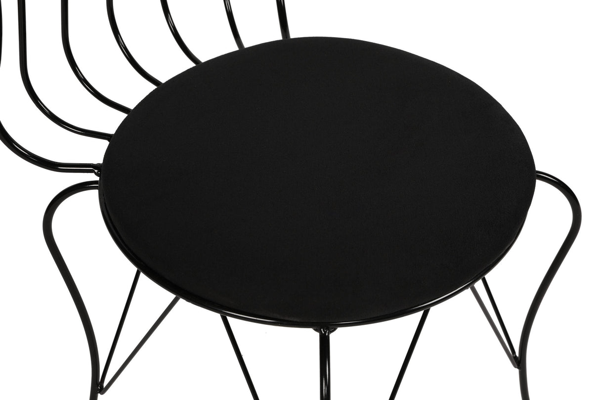 Set 2 scaune Lale 172, Negru, 44x44x84 cm