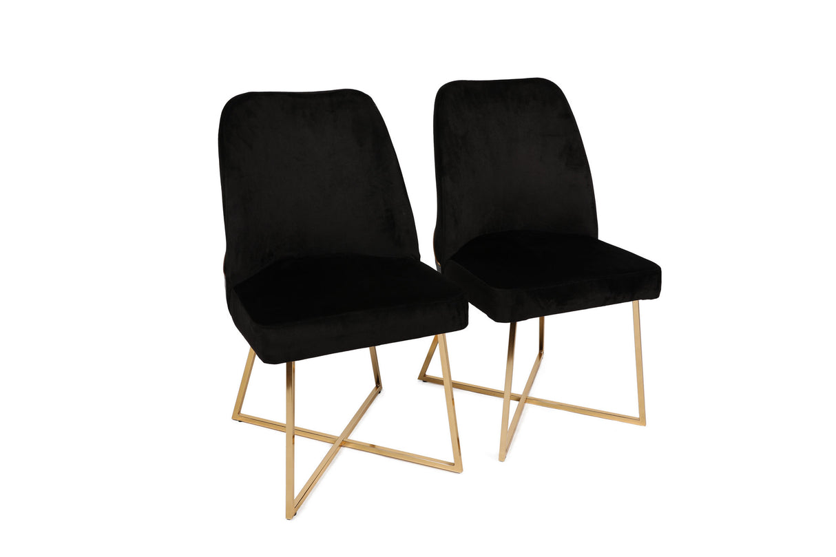 Set 2 scaune Madrid 911 V2, Auriu - Negru, 50x49x90 cm
