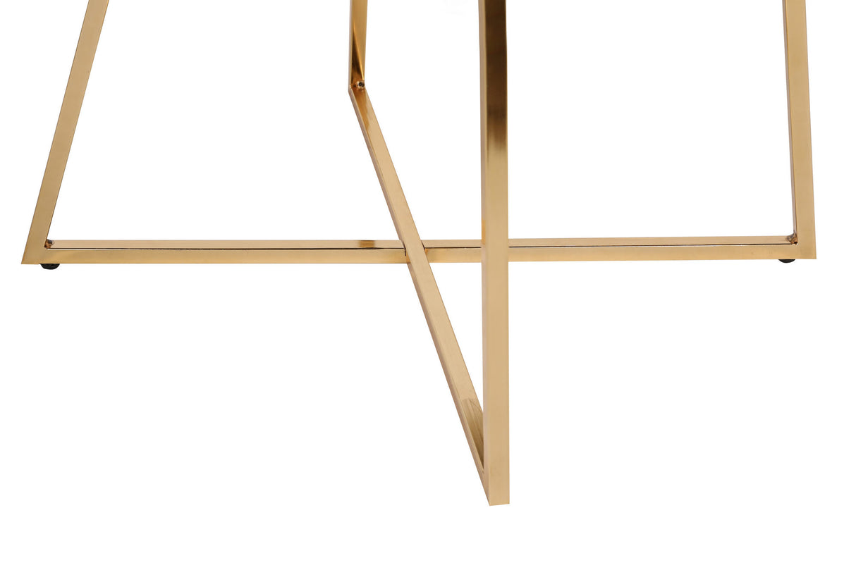 Set 2 scaune Madrid 913 V2, Auriu - Maro, 50x49x90 cm