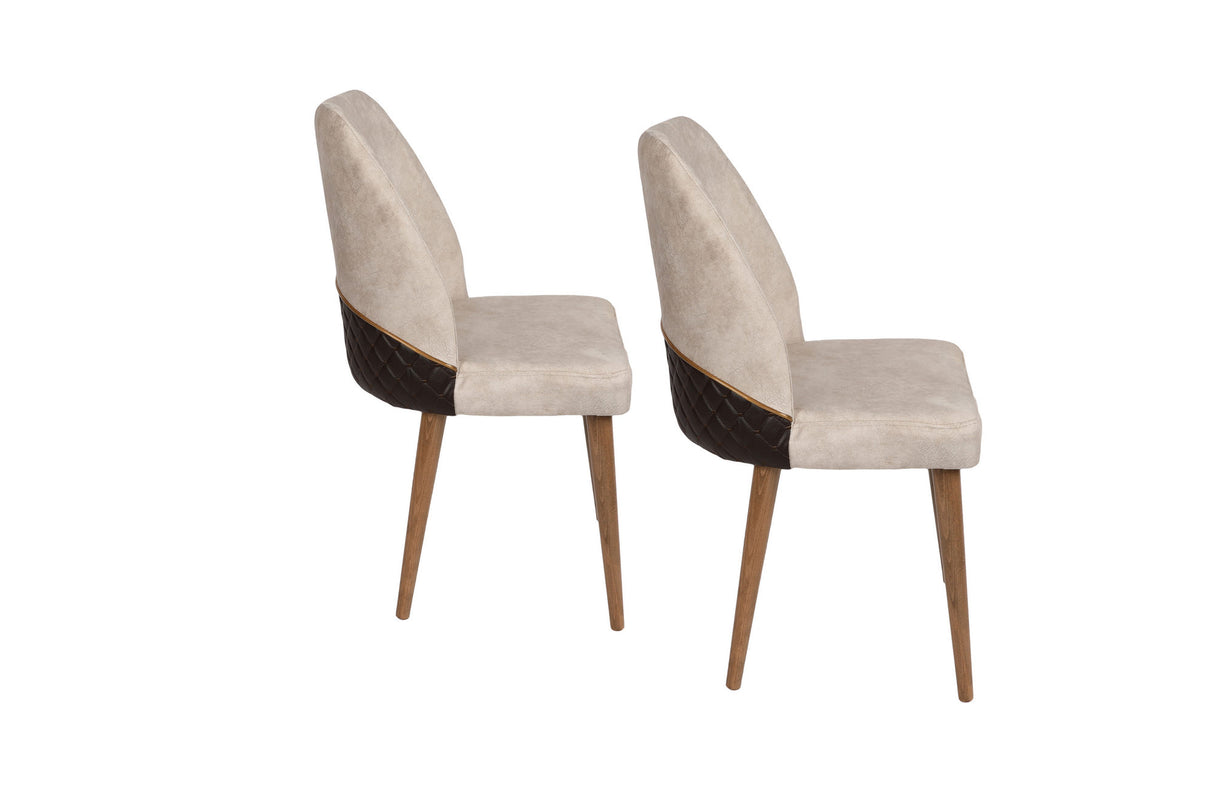Set 2 scaune Nova 071 V2, Crem - Nuc, 50x49x90 cm