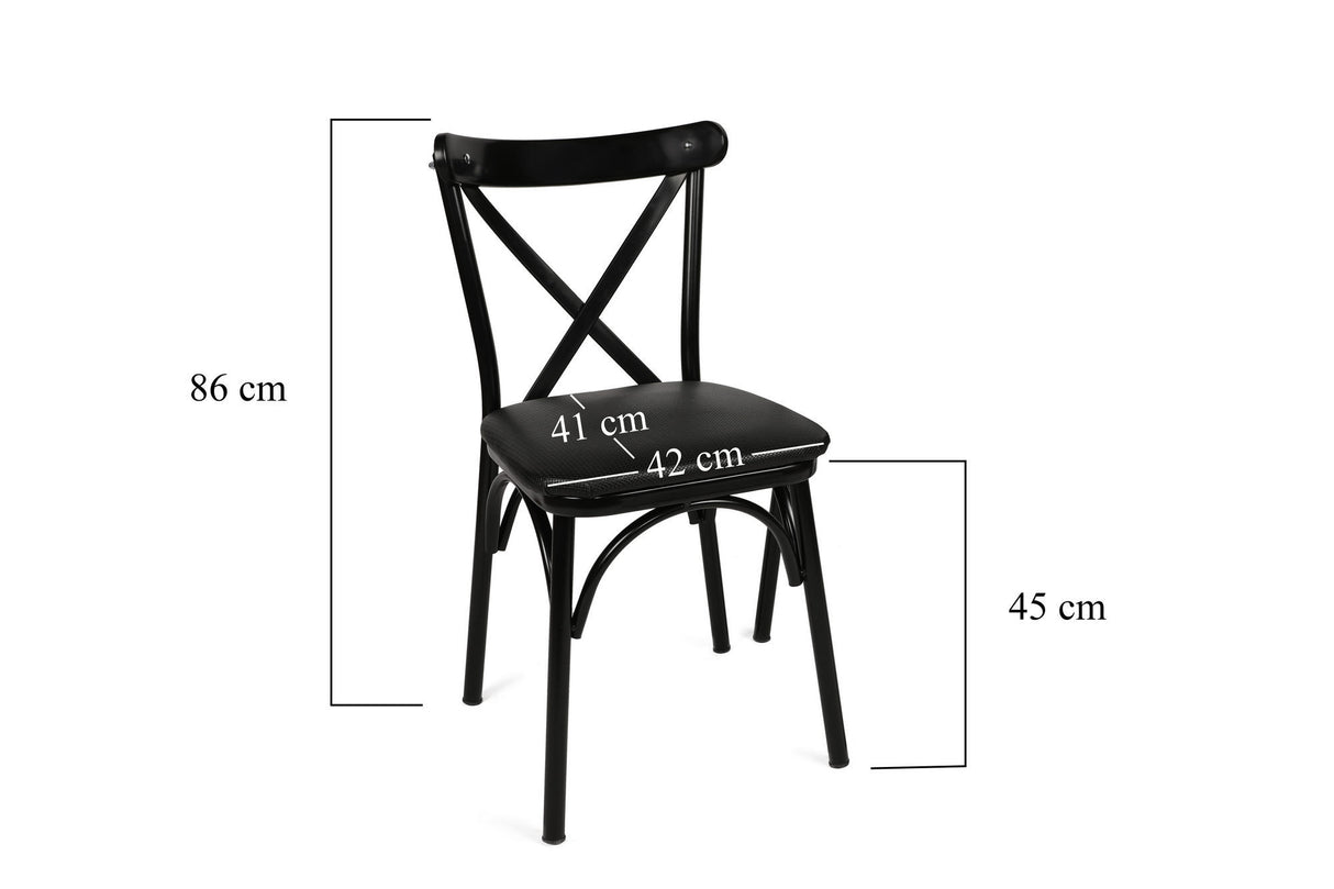 Set 4 scaune Ekol 1331 V4, Negru, 42x40x81 cm