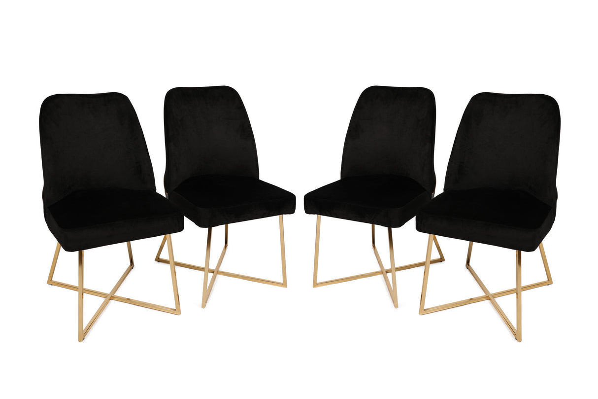 Set 4 scaune Madrid 911 V4, Auriu - Negru, 50x49x90 cm