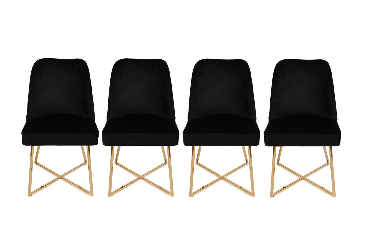 Set 4 scaune Madrid 911 V4, Auriu - Negru, 50x49x90 cm