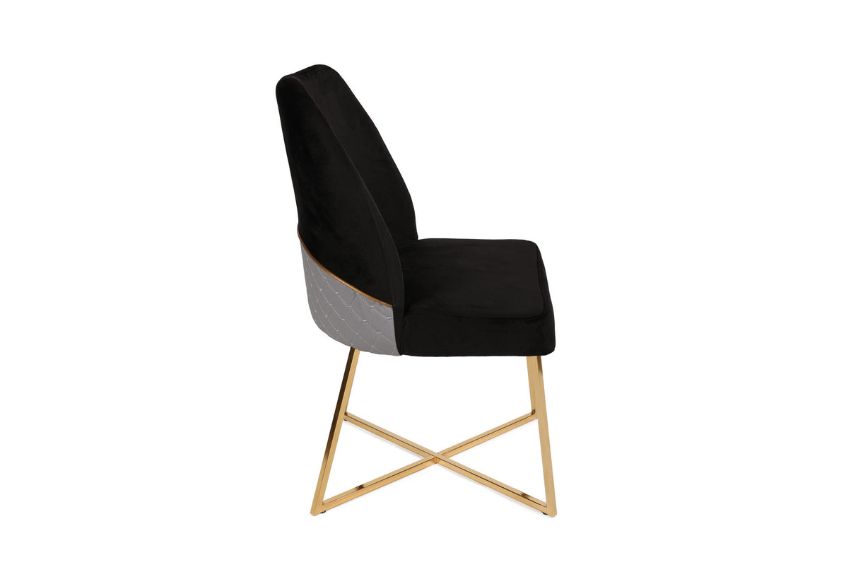 Set 4 scaune Madrid 911 V4, Auriu - Negru, 50x49x90 cm