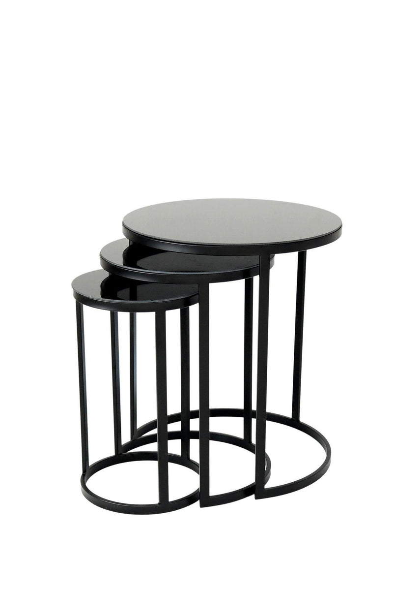 Negru | SKU: 974NMB1222 | Set 3 măsuțe de cafea Dunya, Ø28x46 cm, varianta Negru, produs pentru amenajarea locuinței, disponibil online în România la CasaMob