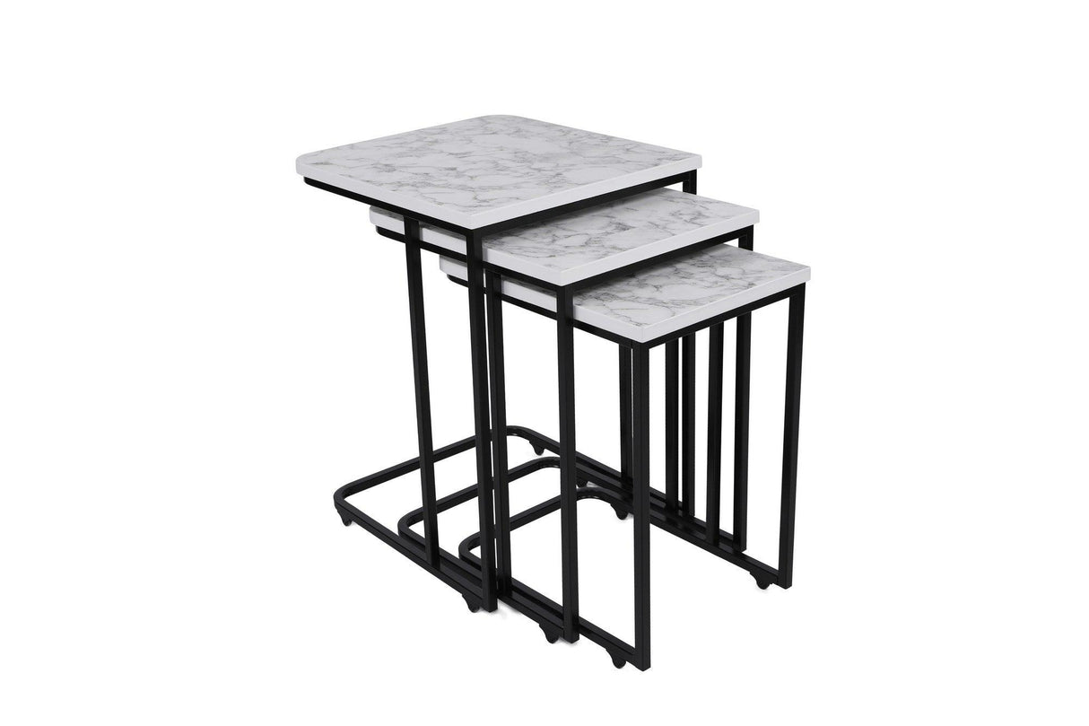 MASUTA DE CAFEA Ce Metal Zigo Table, Nuc, 46x49x41 cm - Alb negru, SKU 974NMB1234