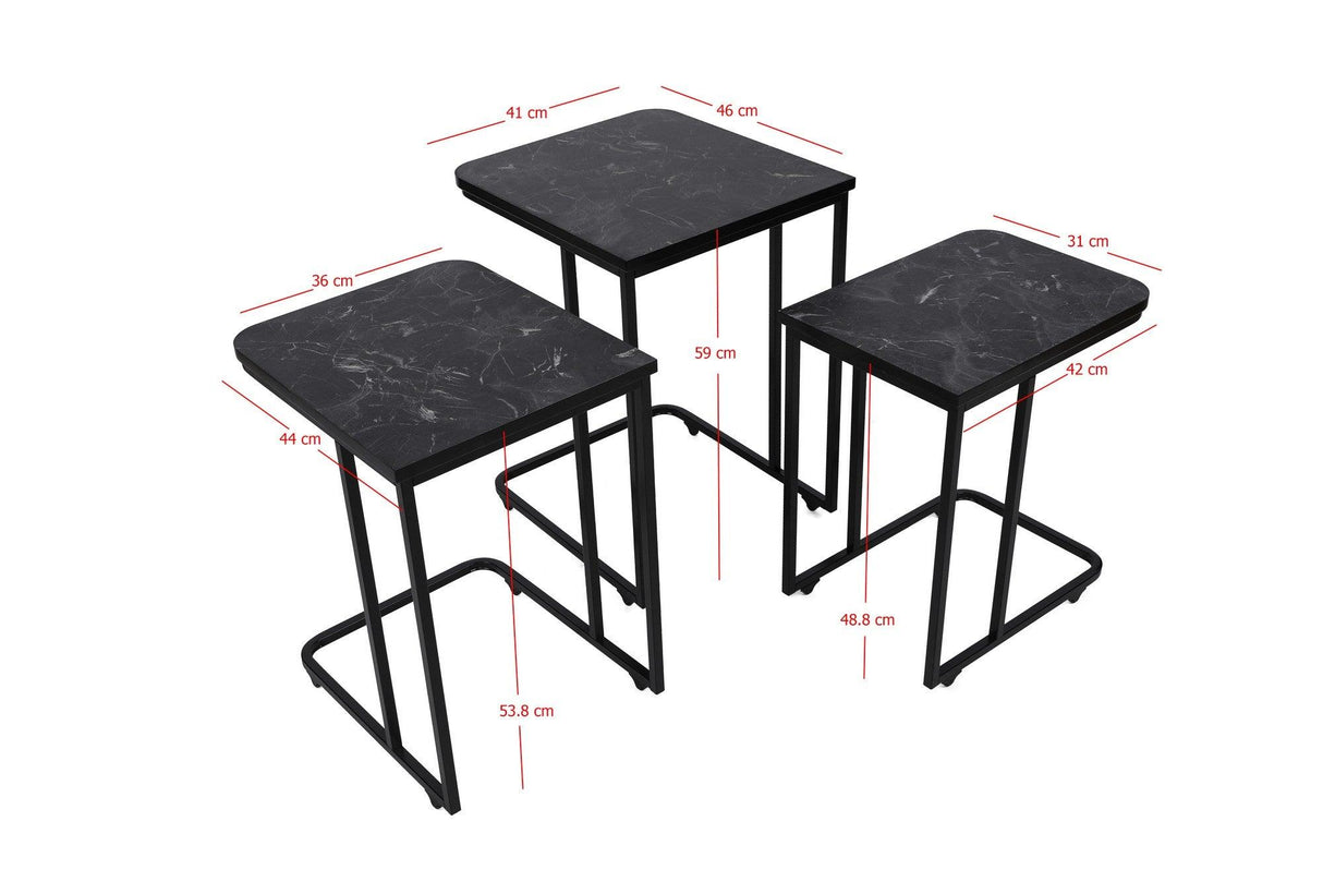MASUTA DE CAFEA Ce Metal Zigo Table, Nuc, 46x49x41 cm - Maro Negru, SKU 974NMB1234
