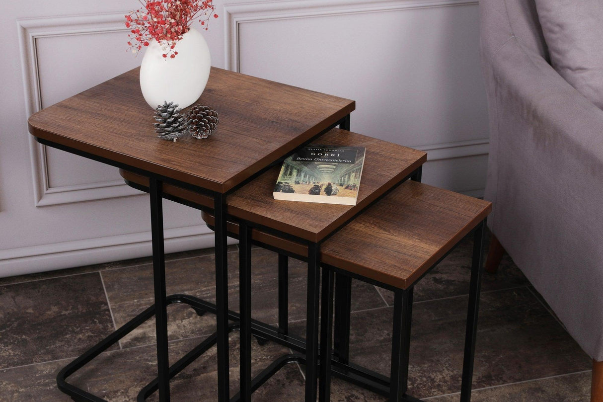 MASUTA DE CAFEA Ce Metal Zigo Table, Nuc, 46x49x41 cm - Nuc Negru, SKU 974NMB1234