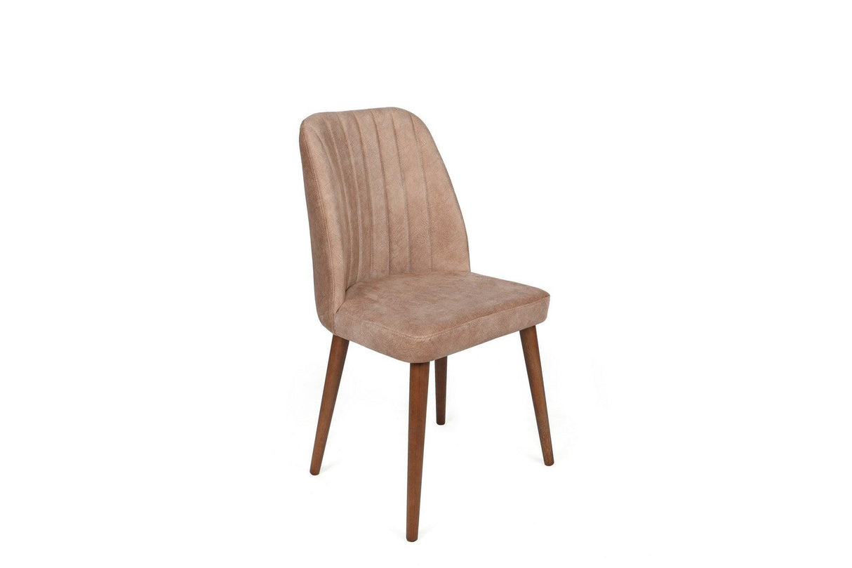 Set scaune (4 bucăți) Alfa V4 Chair Set (4 Pieces), Kaki, 50x90x49 cm - Nuc Bej, SKU 974NMB1554