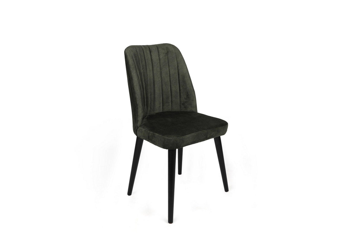 Set scaune (4 bucăți) Alfa V4 Chair Set (4 Pieces), Kaki, 50x90x49 cm - Kaki Negru, SKU 974NMB1554