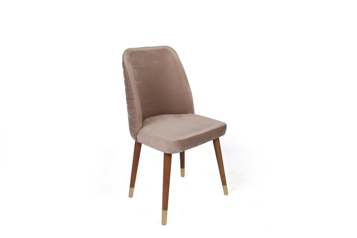 Set scaune (4 bucăți) Hugo V4 Chair Set (4 Pieces), Gri, 50x90x49 cm - Bej Nuc Auriu, SKU 974NMB1591
