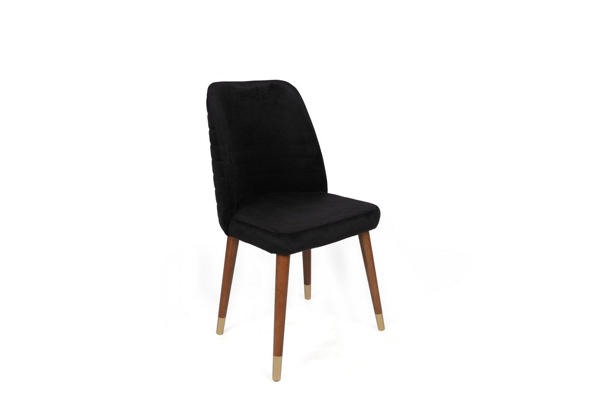 Set scaune (4 bucăți) Hugo V4 Chair Set (4 Pieces), Gri, 50x90x49 cm - Nuc Negru Auriu, SKU 974NMB1591
