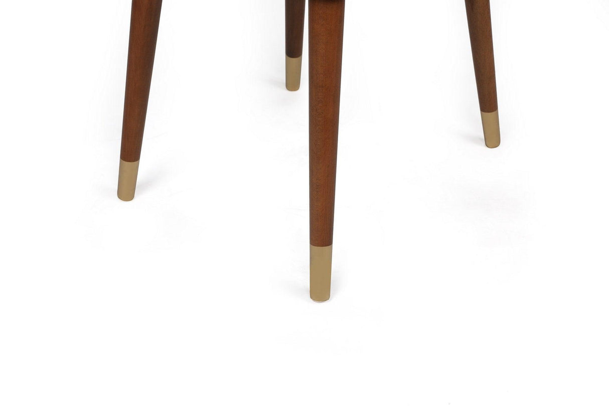 Set scaune (4 bucăți) Hugo V4 Chair Set (4 Pieces), Gri, 50x90x49 cm - Nuc Negru Auriu, SKU 974NMB1591