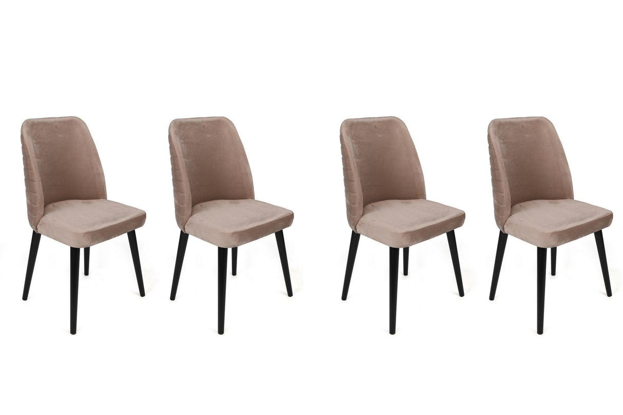 Set scaune (4 bucăți) Tutku V4 Chair Set (4 Pieces), Gri, 49x90x50 cm - Bej Negru, SKU 974NMB1608