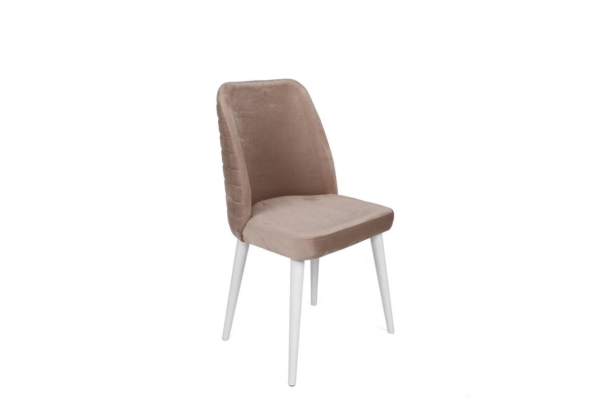 Set scaune (4 bucăți) Tutku V4 Chair Set (4 Pieces), Gri, 49x90x50 cm - Bej Alb, SKU 974NMB1608