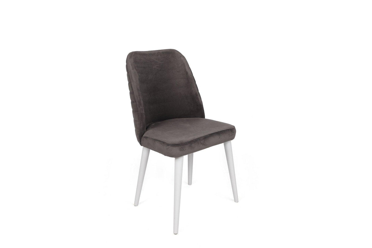 Set scaune (4 bucăți) Tutku V4 Chair Set (4 Pieces), Gri, 49x90x50 cm - Alb antracit, SKU 974NMB1608