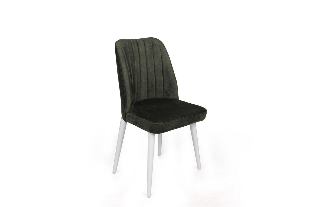 Set scaune (2 bucăți) Alfa Chair Set (2 Pieces), Kaki, 50x90x49 cm - Kaki Alb, SKU 974NMB1630