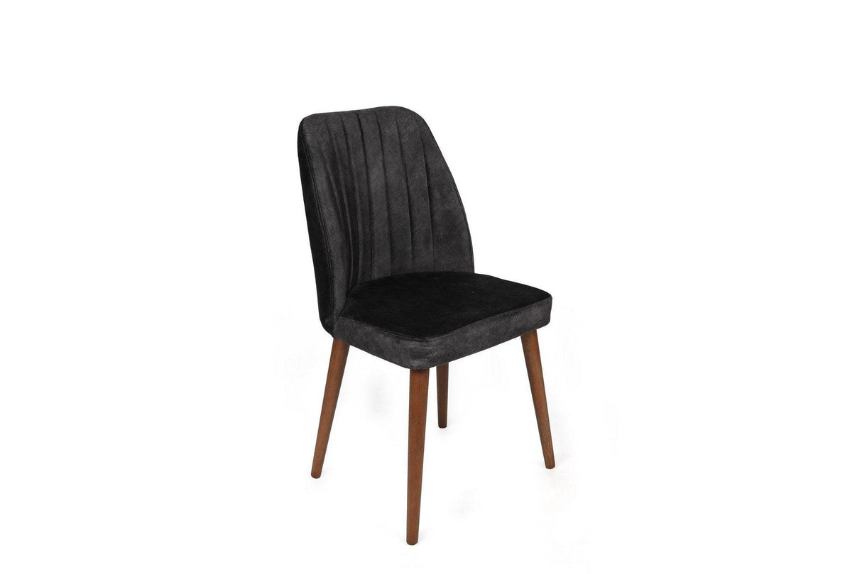 Set scaune (2 bucăți) Alfa Chair Set (2 Pieces), Kaki, 50x90x49 cm - Nuc antracit, SKU 974NMB1630