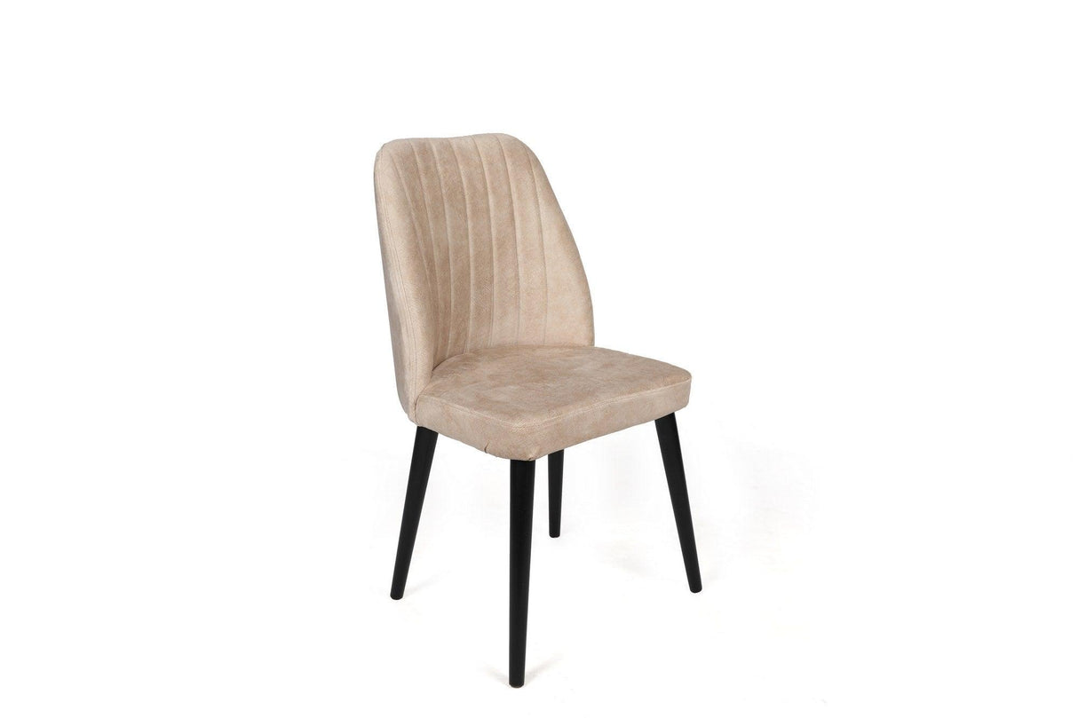 Set scaune (2 bucăți) Alfa Chair Set (2 Pieces), Kaki, 50x90x49 cm - Crem Negru, SKU 974NMB1630