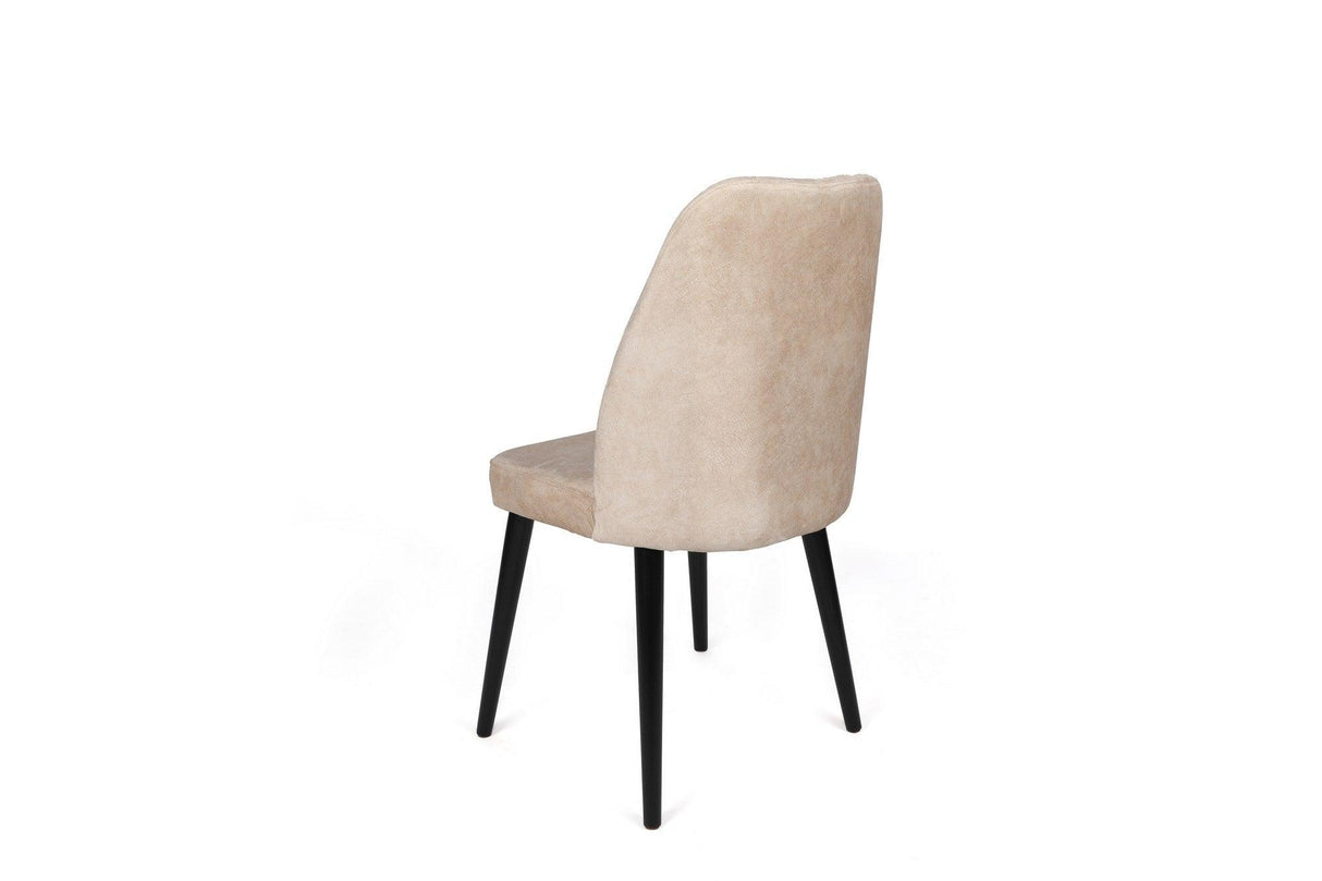 Set scaune (2 bucăți) Alfa Chair Set (2 Pieces), Kaki, 50x90x49 cm - Crem Negru, SKU 974NMB1630