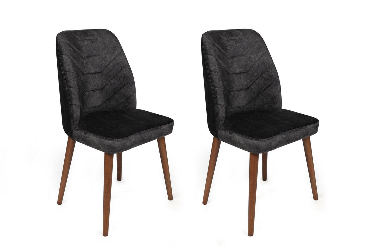 Set scaune (2 bucăți) Dallas Chair Set (2 Pieces), Bej, 50x90x49 cm - Maro antracit, SKU 974NMB1653