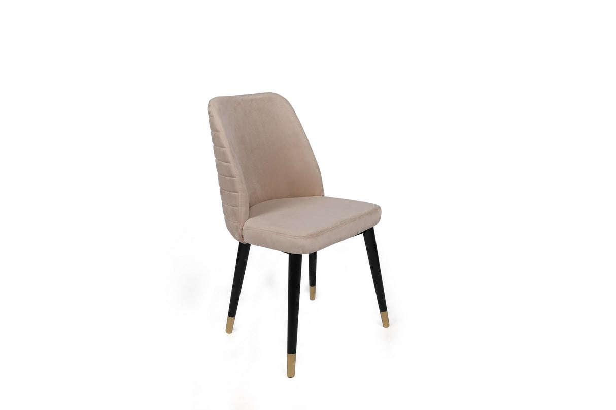 Set 2 scaune Hugo-367 V2, Crem - Negru - Auriu, 50x49x90 cm