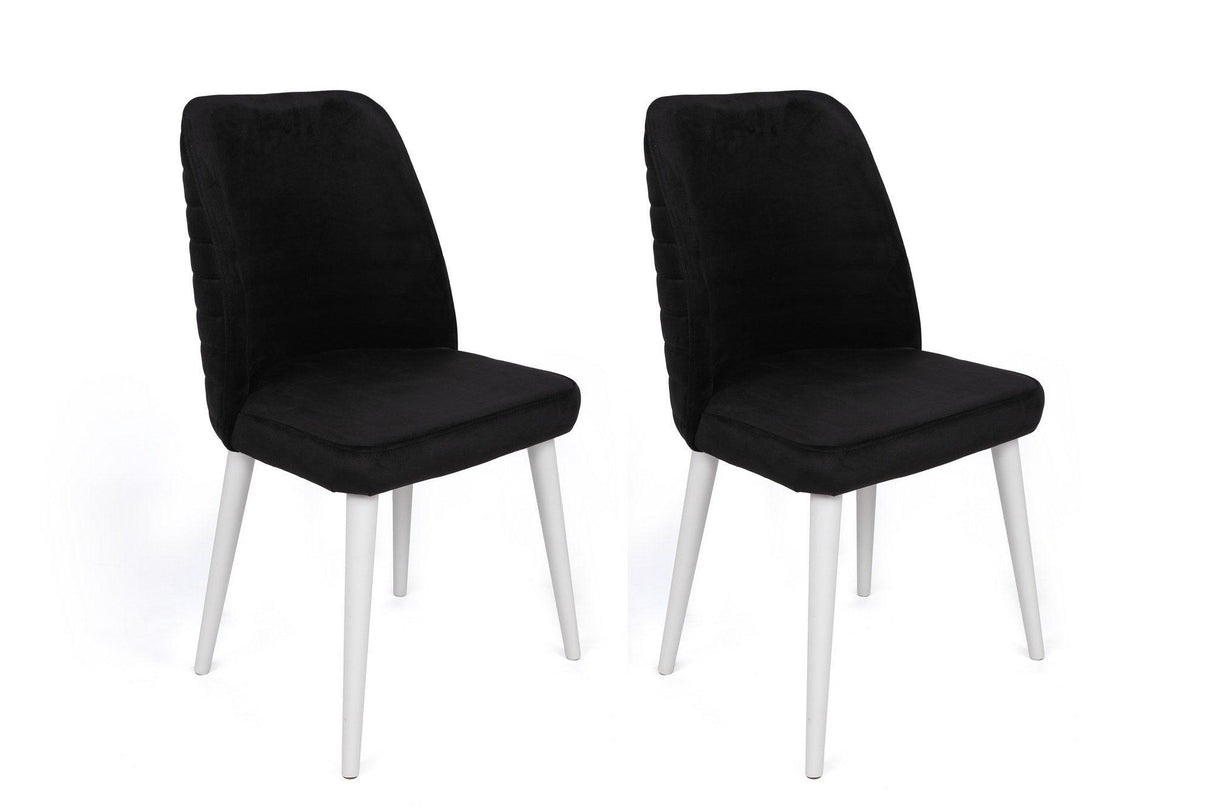Set scaune (2 bucati) Bucatarie Sufragerie Tutku Chair 50 x 90 x 49 cm - Alb negru, SKU 974NMB1683