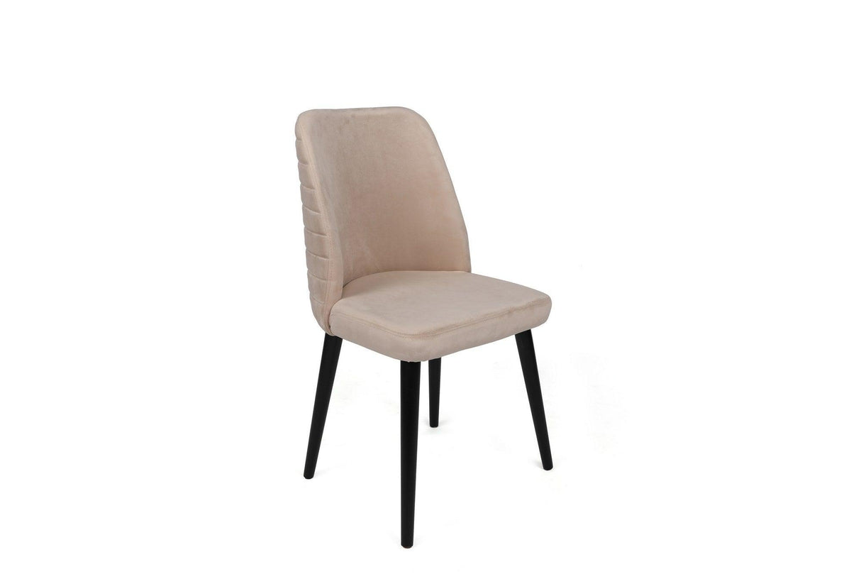 Set scaune (2 bucati) Bucatarie Sufragerie Tutku Chair 50 x 90 x 49 cm - Crem Negru, SKU 974NMB1683