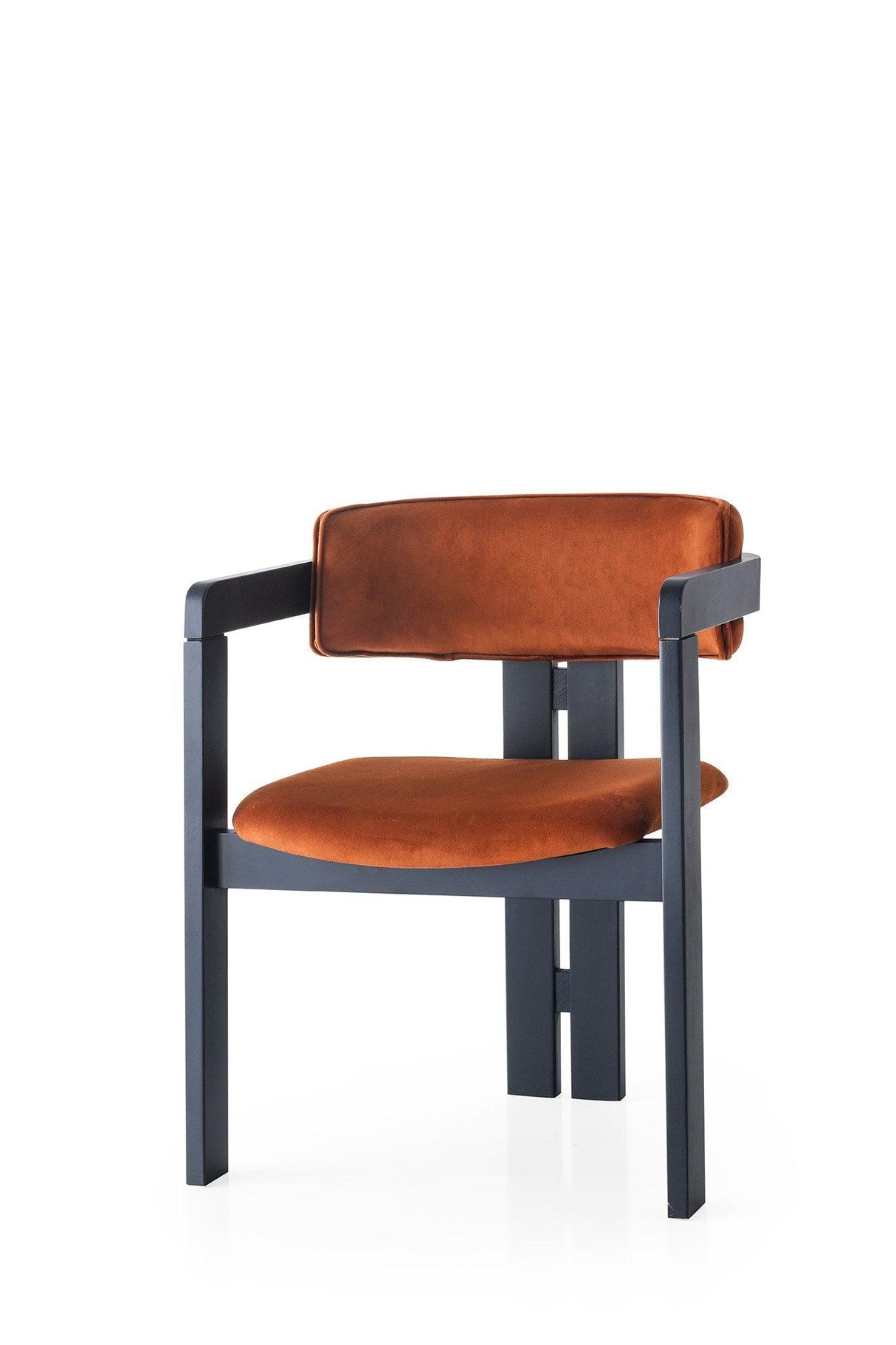 Scaun Bucatarie Sufragerie PA Chair Vintage, 58 x 76 x 49 cm - Portocaliu Negru, SKU 974NMB1709