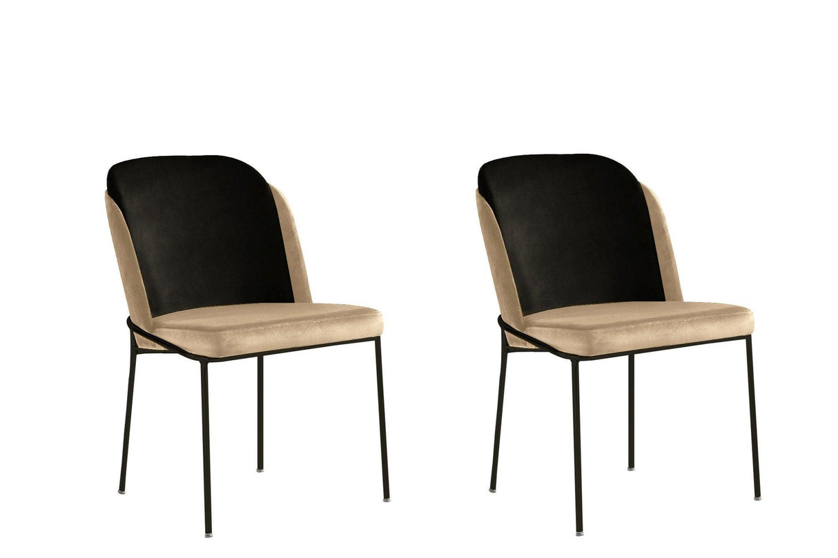 Set scaune Bucatarie Sufragerie (2 bucăți) DR Chair Set, 54 x 86 x 55 cm - Crem/negru, SKU 974NMB1715