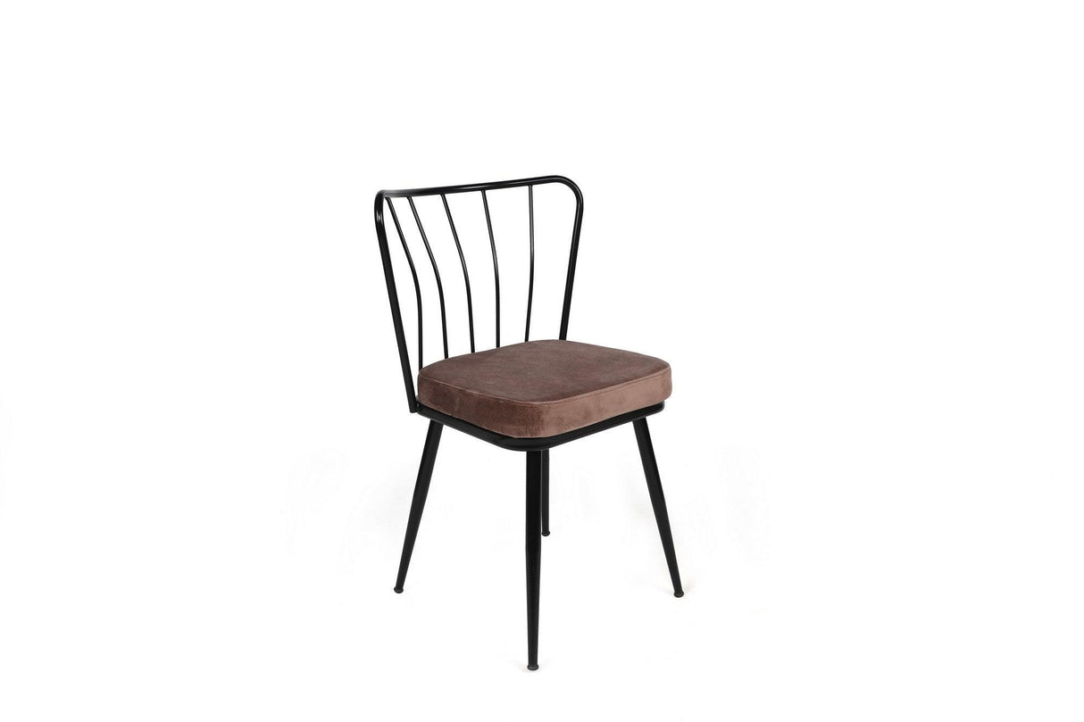 Set scaune (2 bucăți) Yıldız 944 Chair Set (2 Pieces), Albastru inchis, 43 x 82 x 42 cm - Maro deschis Negru, SKU 974NMB1721