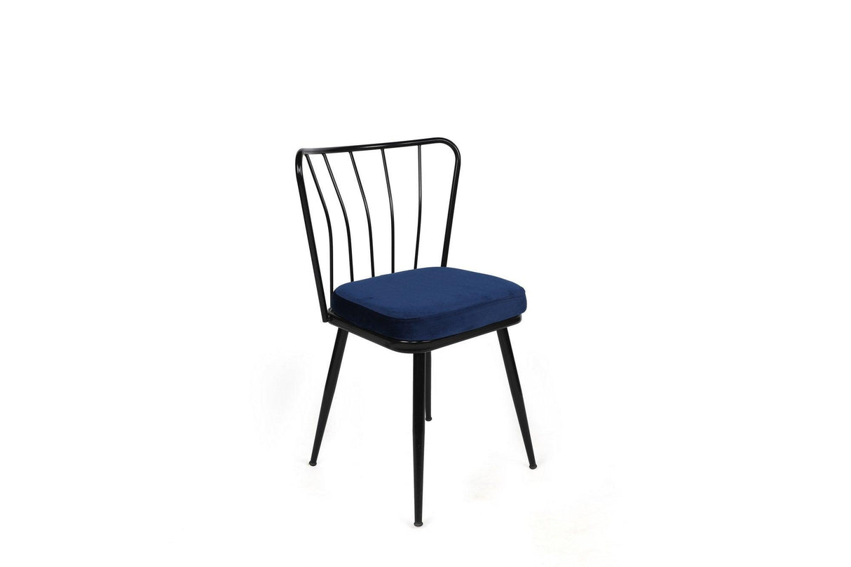 Set scaune (2 bucăți) Yıldız 944 Chair Set (2 Pieces), Albastru inchis, 43 x 82 x 42 cm - Albastru închis Negru, SKU 974NMB1721