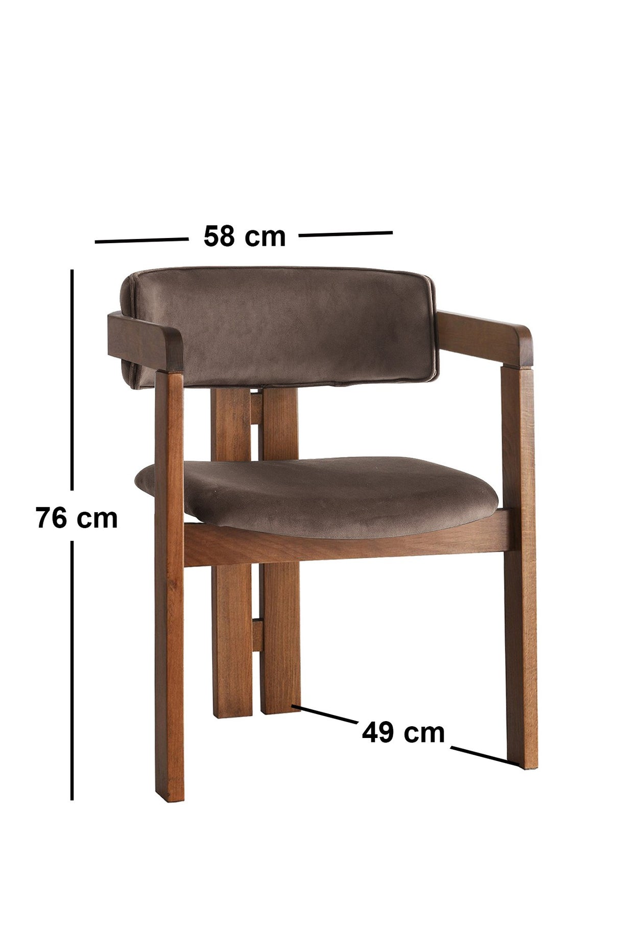 Scaun CO - 030, Nuc - Maro, 58x49x76 cm
