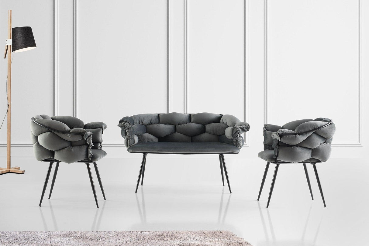 Set de canapea Balon Sofa Set, 135 x 79 x 65 cm - Gri, SKU 974NMB1801