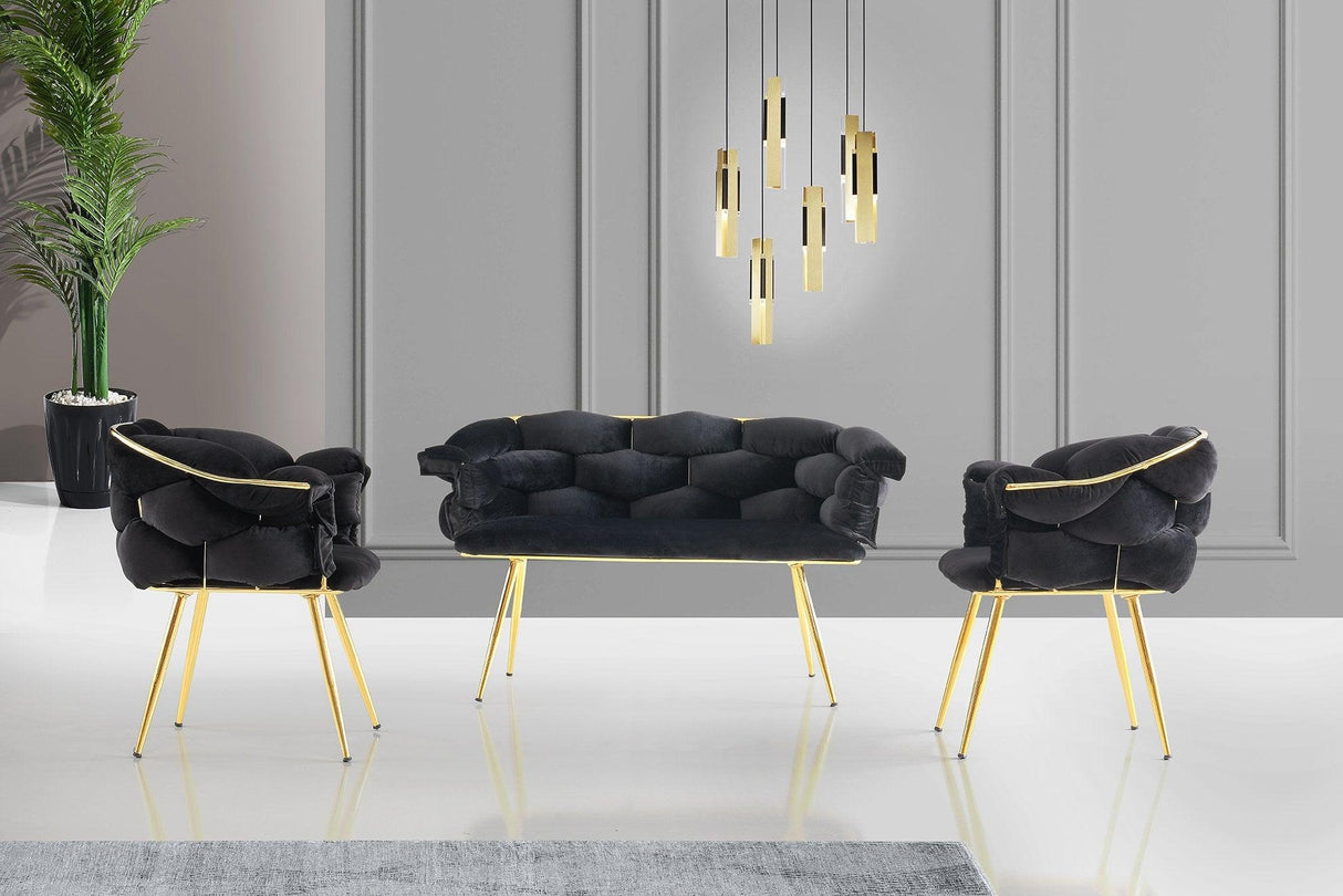 Set de canapea Balon Sofa Set, 135 x 79 x 65 cm - Negru, SKU 974NMB1801
