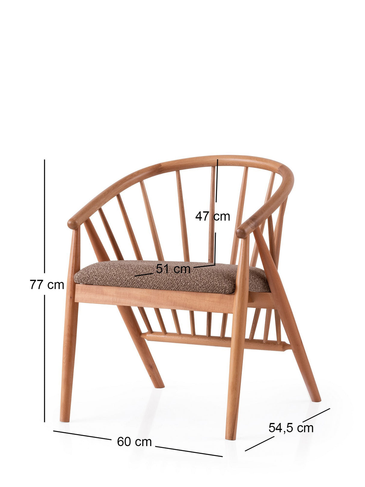 Scaun Ava - 4502, Stejar - Maro deschis, 60x55x77 cm