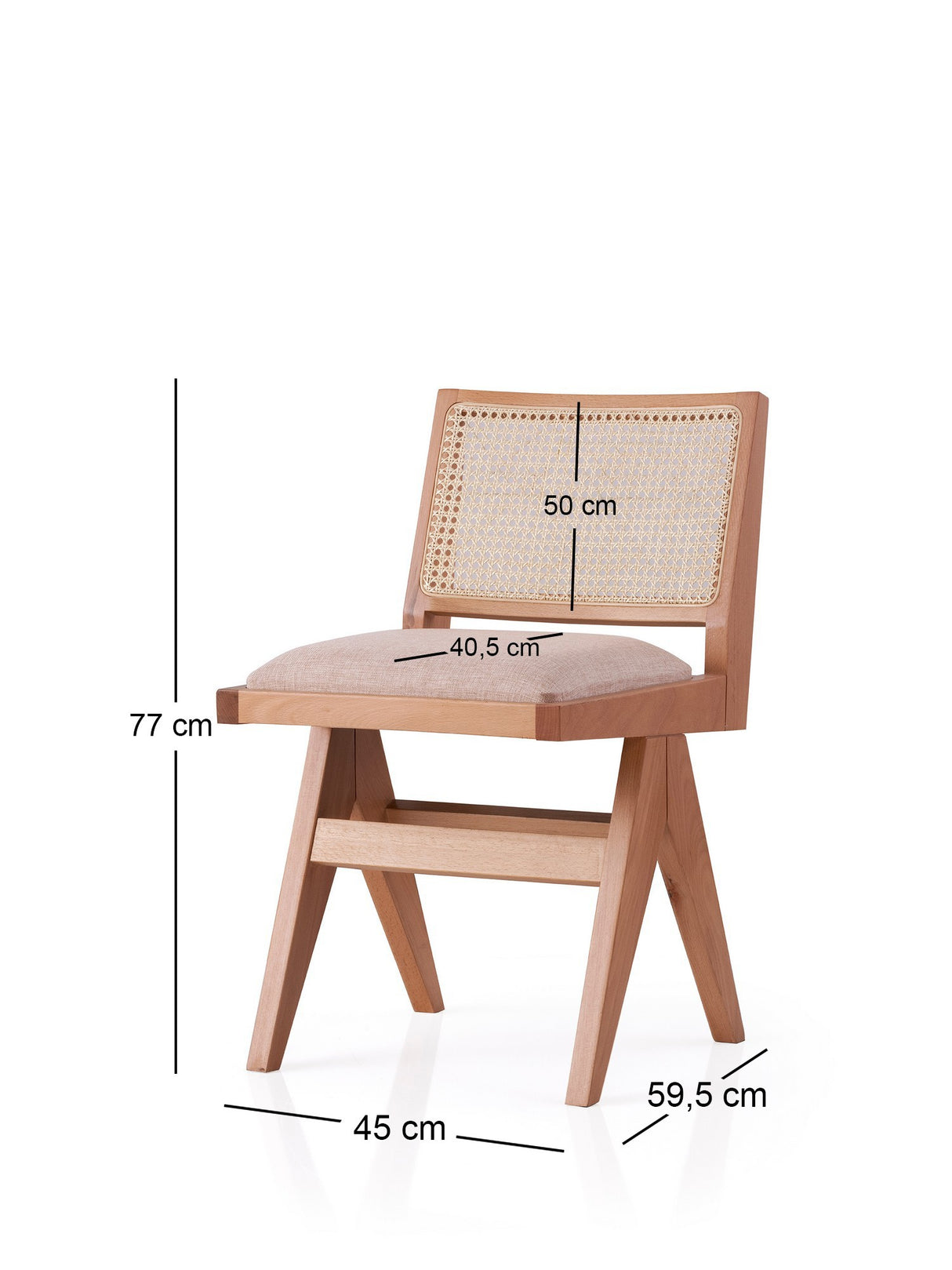 Scaun Form - 4301, Stejar - Bej, 45x60x77 cm
