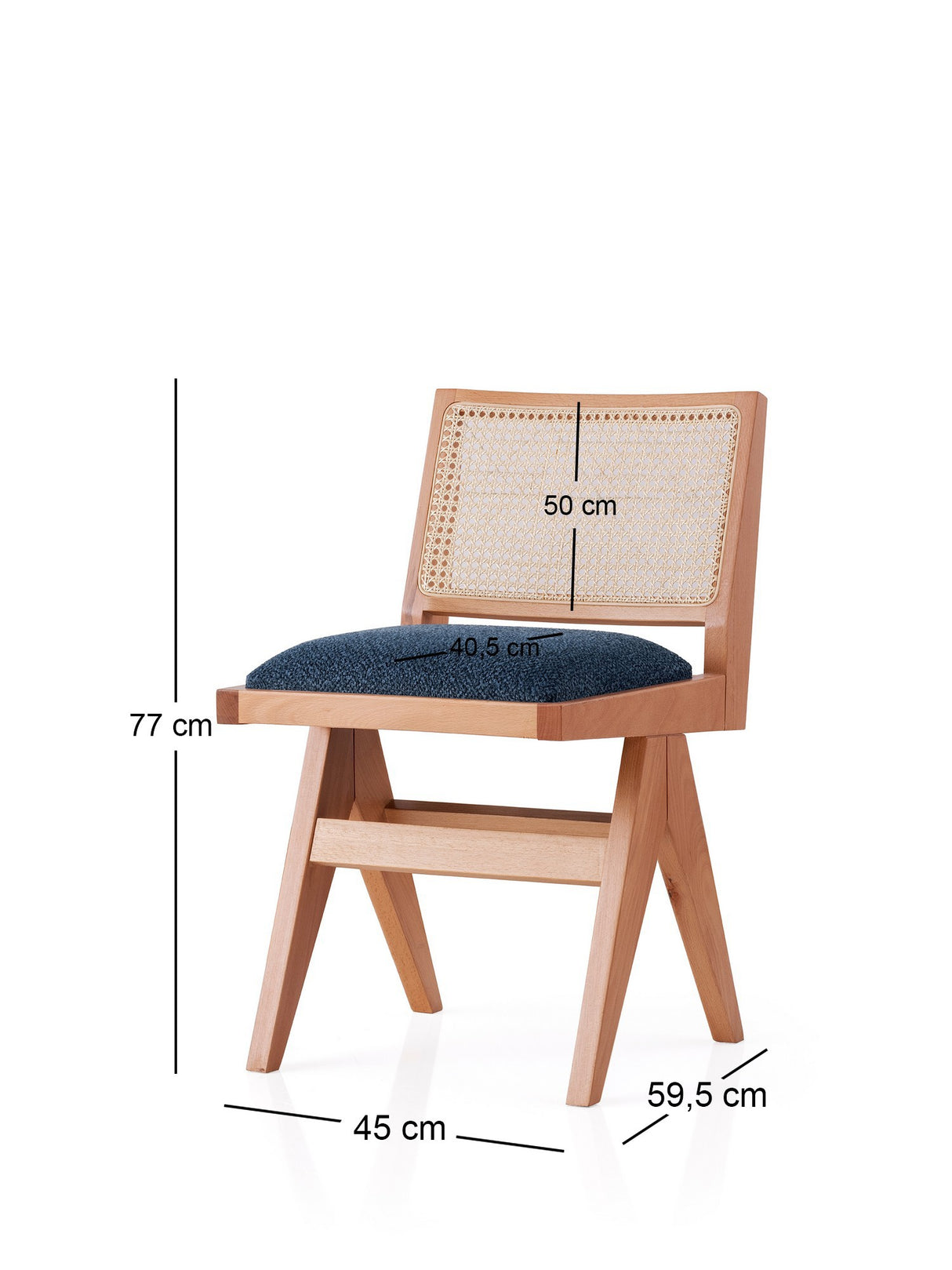 Scaun Form - 4302, Stejar - Dark bue, 45x60x77 cm