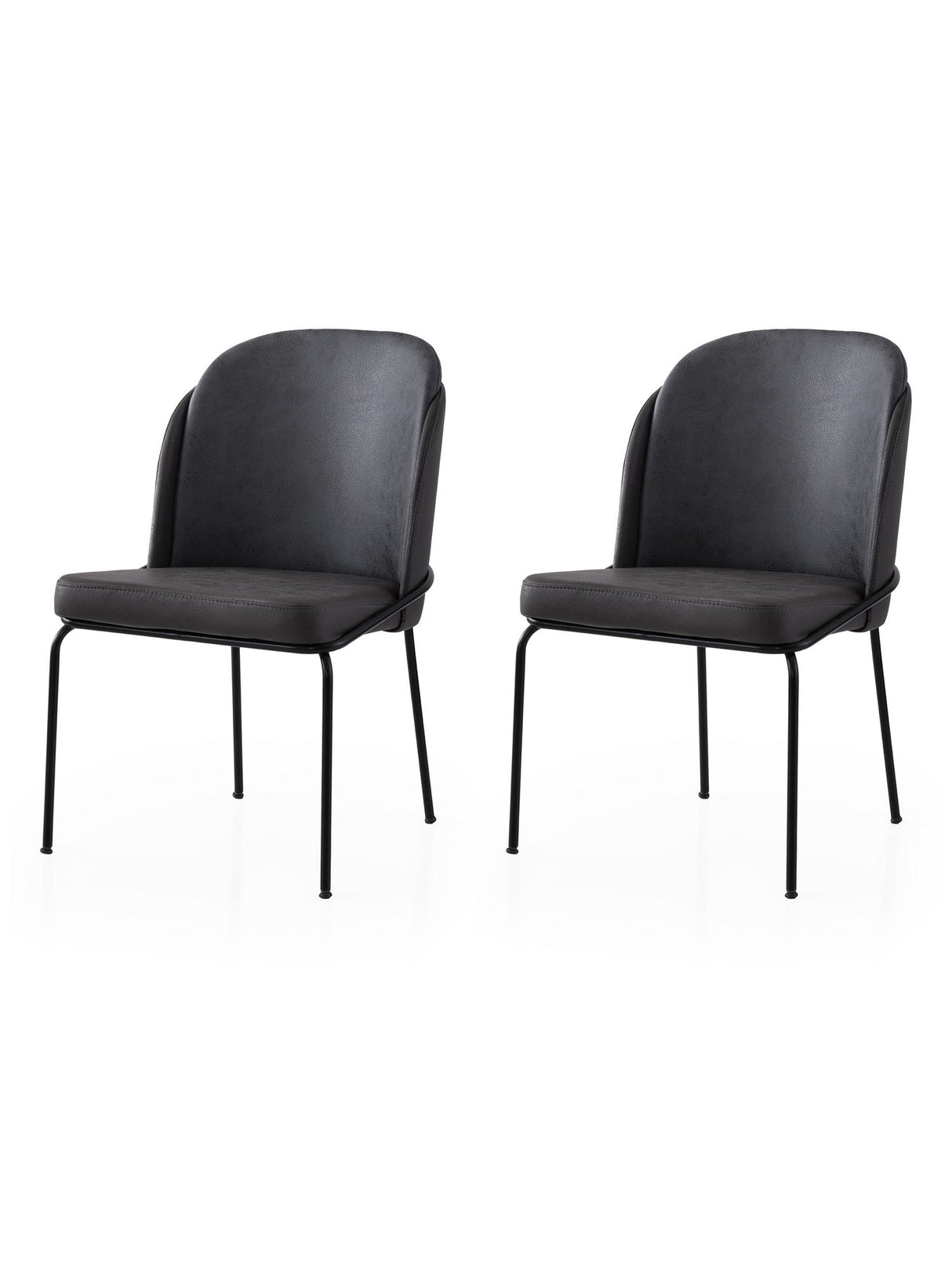 Set 2 scaune Dore - 195 V2, Auriu - Negru, 62x52x75 cm