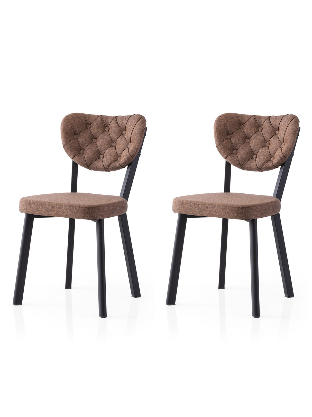 Set 2 scaune Enzo - 815 V2, Negru - Maro, 46x54x86 cm