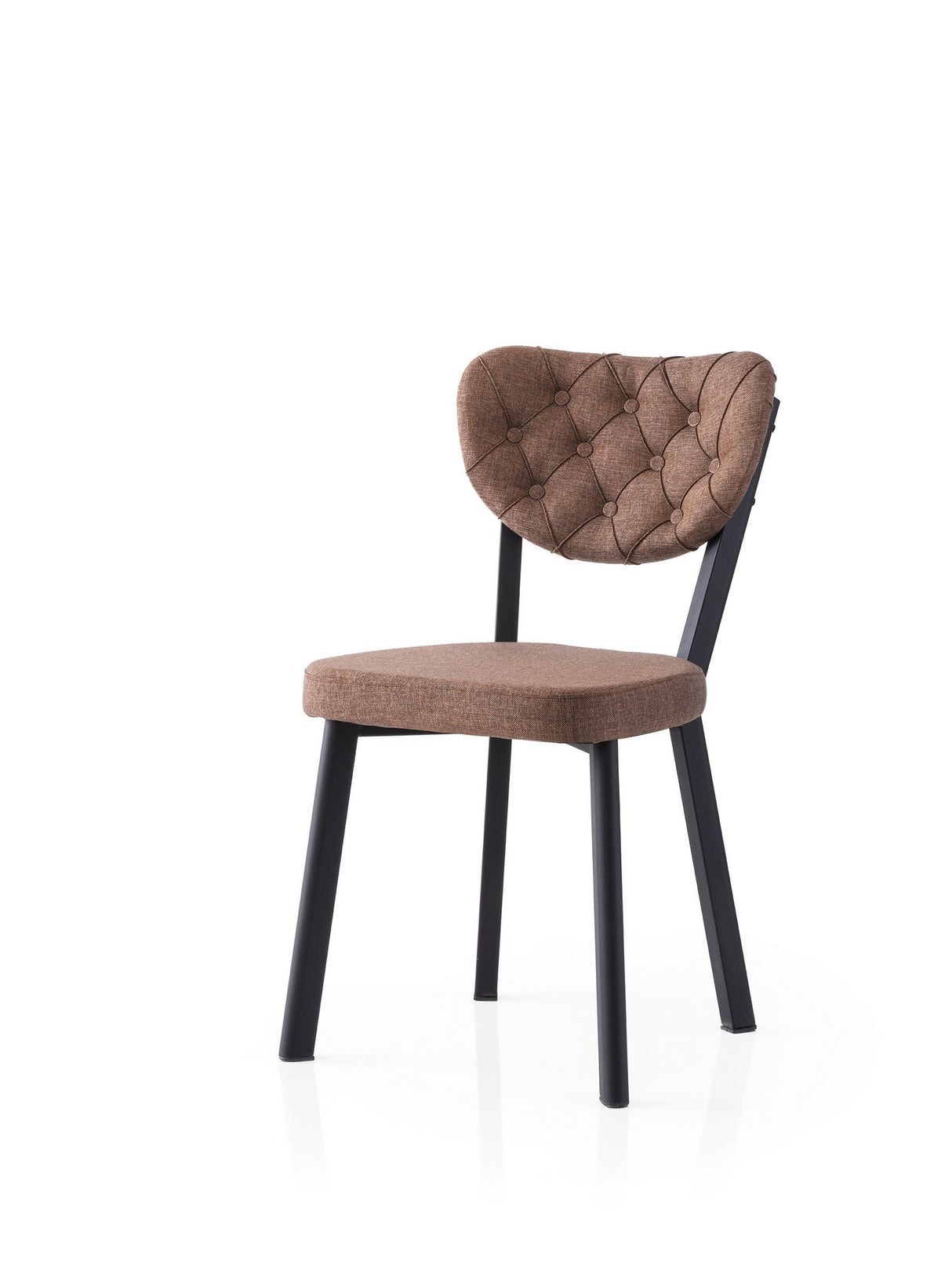 Set 2 scaune Enzo - 815 V2, Negru - Maro, 46x54x86 cm