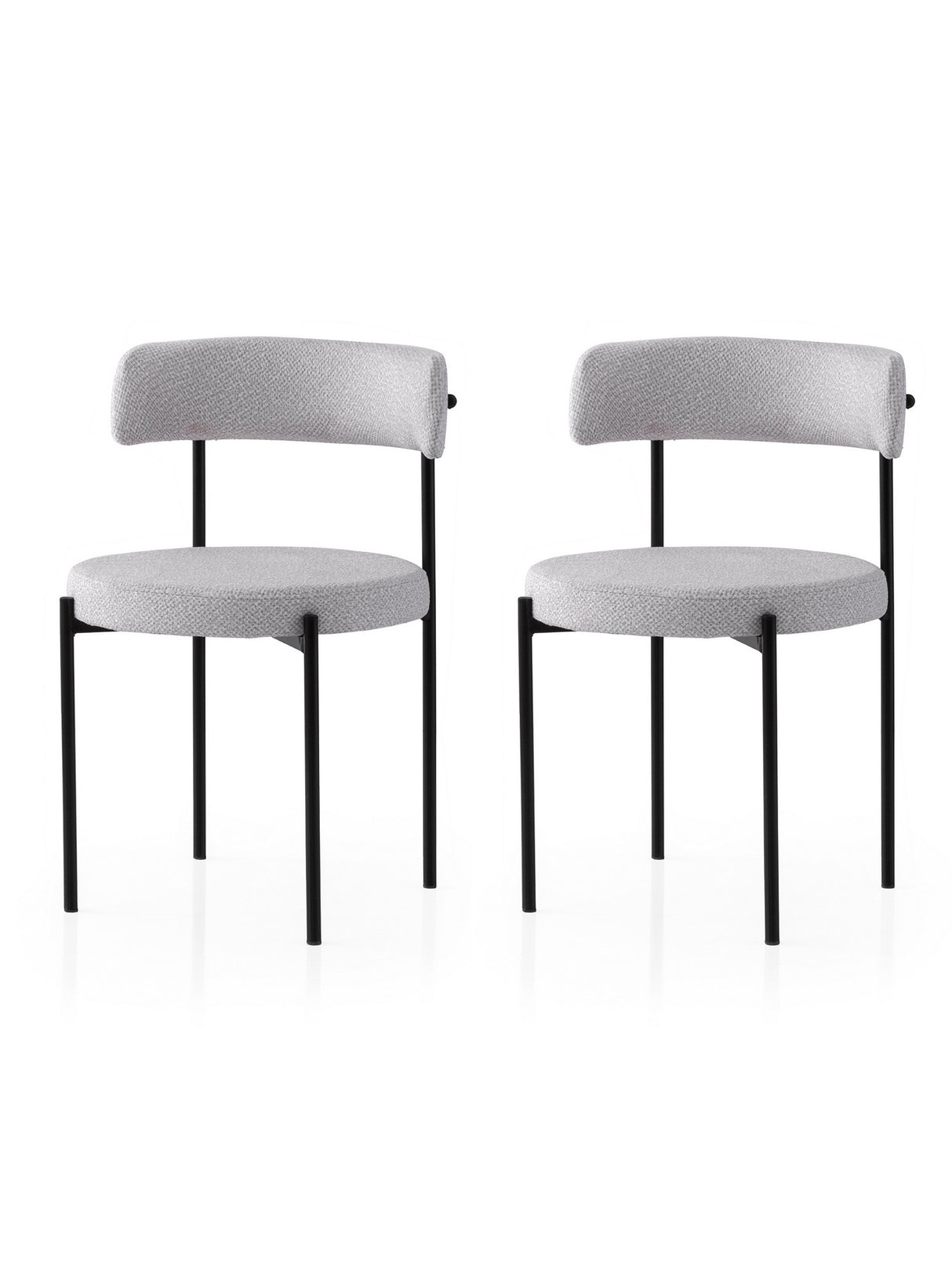 Set 2 scaune Gını - 4001 V2, Negru - Gri, 49x51x76 cm