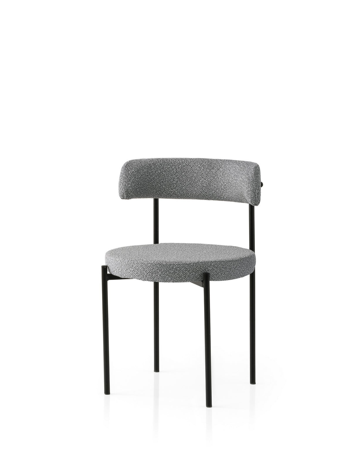 Set 2 scaune Gını - 4012 V2, Negru - Gri închis, 49x51x76 cm