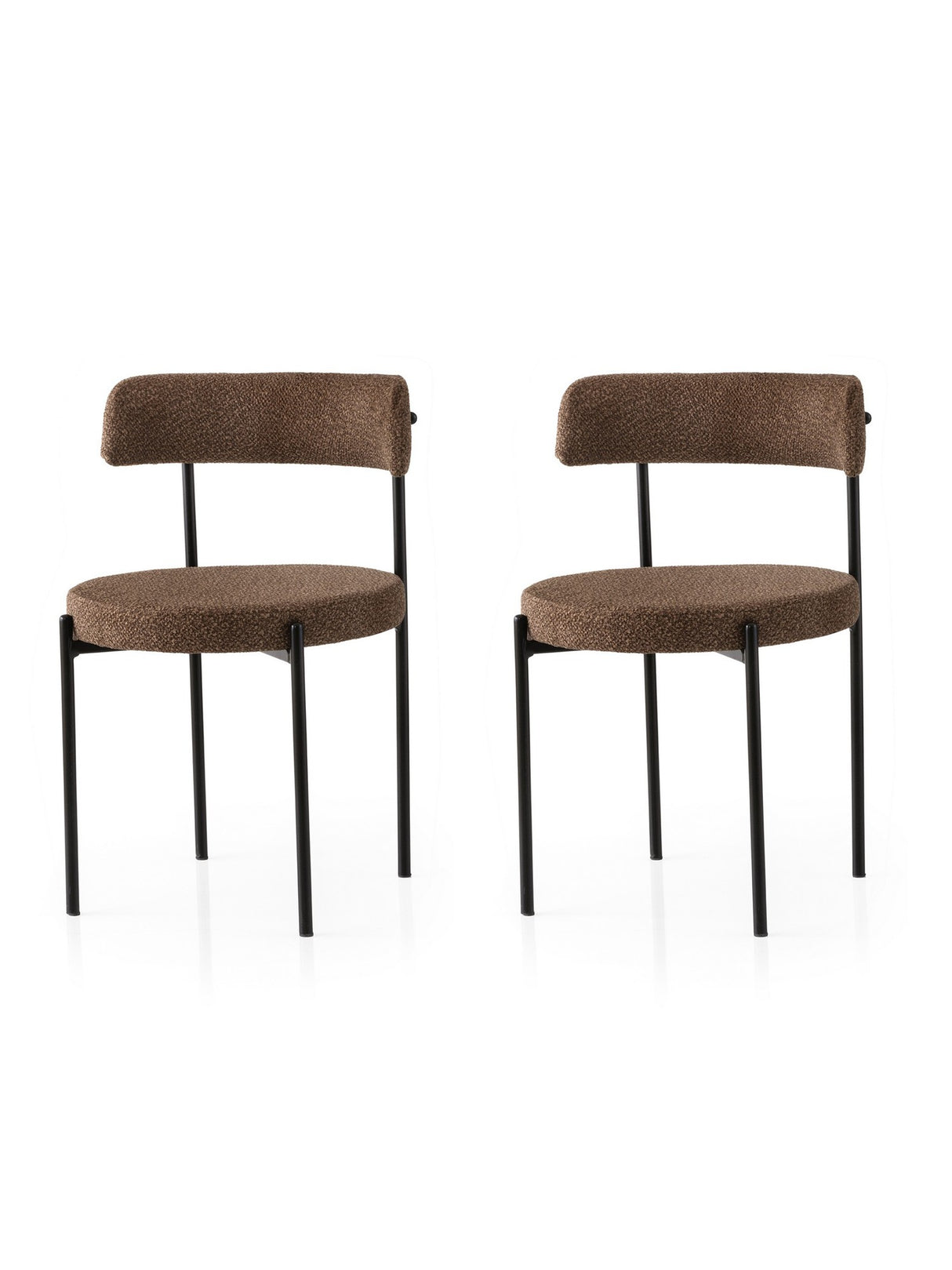 Set 2 scaune Gını - 4019 V2, Negru - Maro, 49x51x76 cm