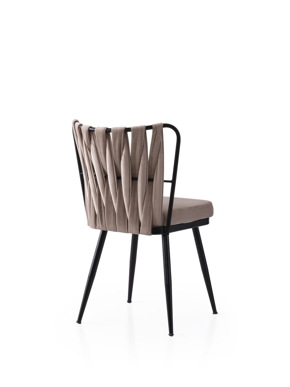 Set 4 scaune Kuşaklı - 222 V4, Negru - Mink, 43x43x82 cm