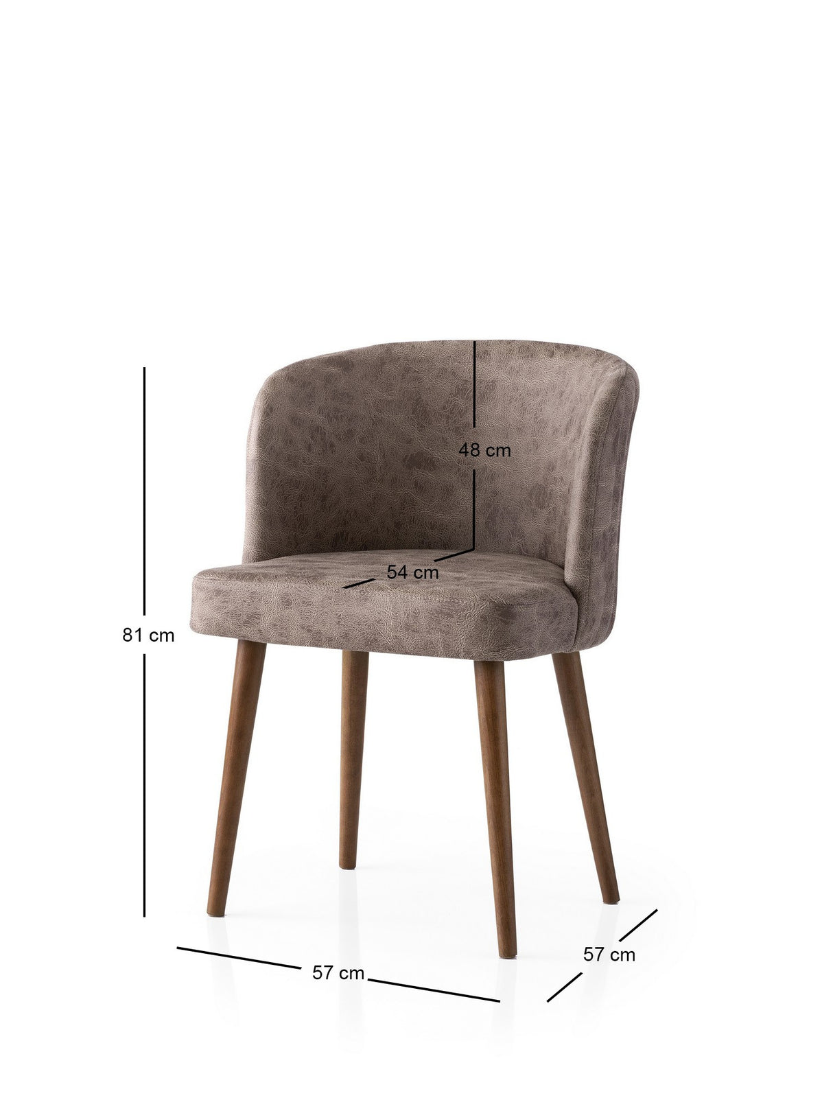 Set 4 scaune Zen - 4236 V4, Nuc - Mink, 57x57x81 cm