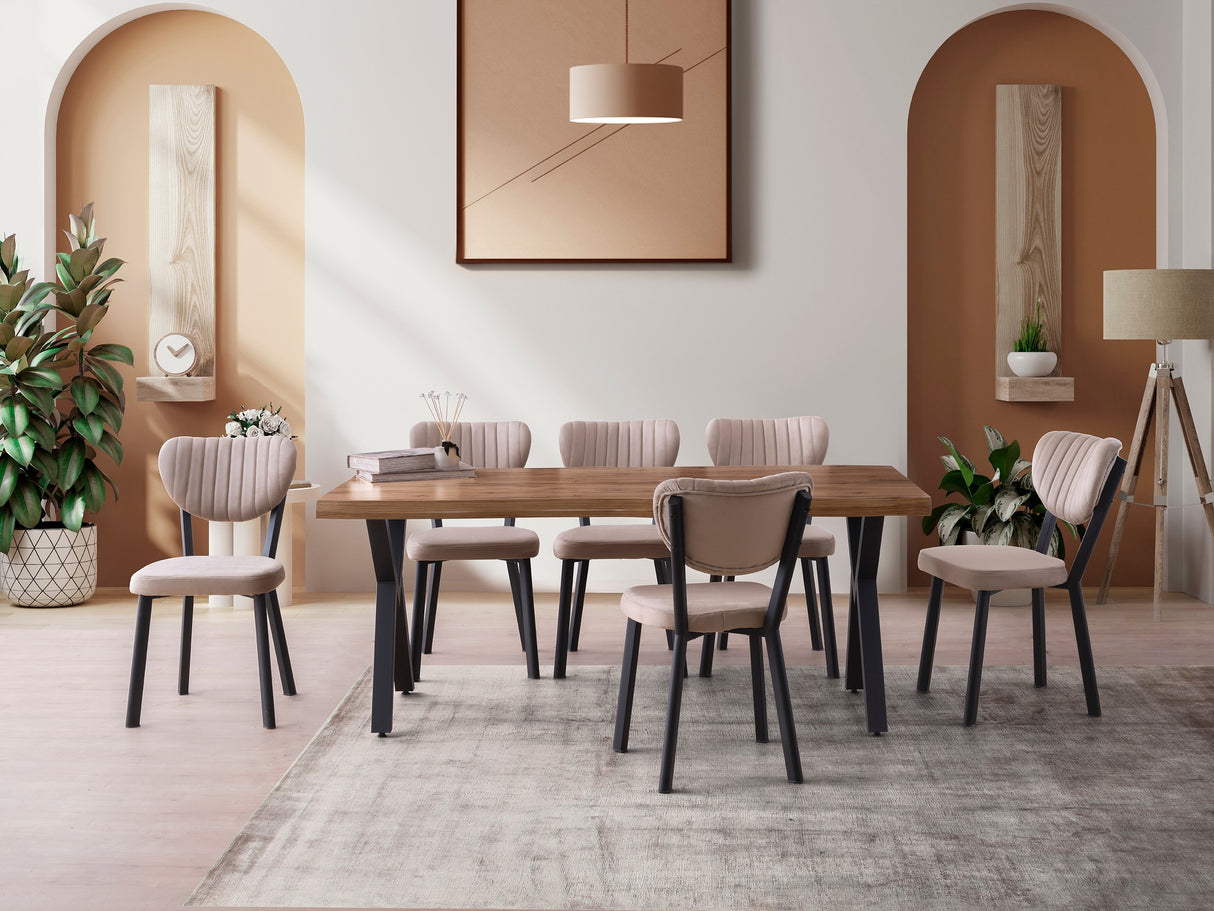 Masă dining Gala - 3022, Nuc, 180x80x79 cm