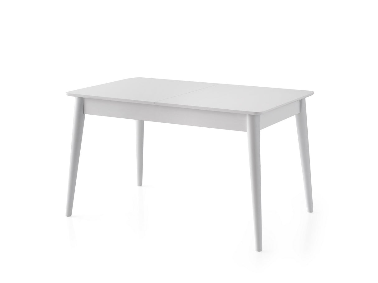 Masă dining extensibilă Lotus - 1124, Alb, 130x80x75 cm