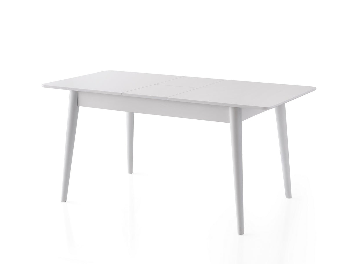 Masă dining extensibilă Lotus - 1124, Alb, 130x80x75 cm