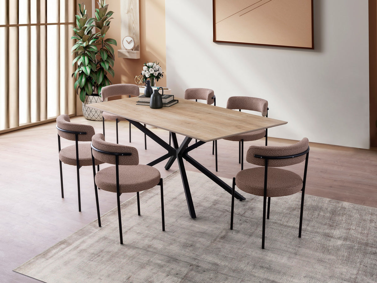 Masă dining Nox - 3001, Stejar, 180x90x79 cm
